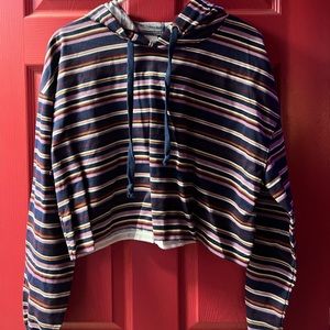 Striped crop top hoodie